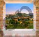 Brick window on the vineyards of the Tuscan countryside - Anonimo