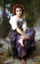 At the edge of the creek - Bouguereau William-Adolphe