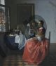 Johannes Vermeer, Due gentiluomini e una fanciulla con bicchiere di vino