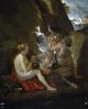 Nicolas Poussin, Nymphe et satyre buvant