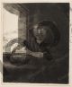 Self-Portrait Drawing at a Window - Rembrandt Harmenszoon van Rijn