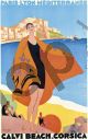 Roger Broders, Calvi Beach Corsica Vintage Travel Poster