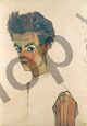 Self-Portrait with Striped Shirt - Schiele Egon