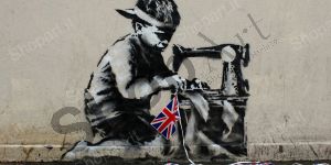 Quadri famosi Banksy VI stampe riproduzioni su tela copia falso d'autore