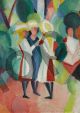August Macke, Three girls in yellow straw hats