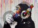 Quadri Moderni, Banksy DJ Monkey sotto la pioggia