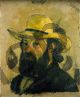 Portrait of the Artist with a Straw Hat - Cézanne Paul