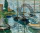Claude Monet, Boats Moored at Le Petit-Gennevilliers