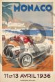 Geo Ham, Monaco 11 et 13 Avil 1936 vinage poster