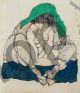 Woman with Green Headscarf - Schiele Egon