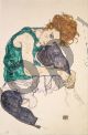 Seated Woman with Legs Drawn Up (Adele Herms) - Schiele Egon