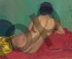 Félix Vallotton, Nude back on a red sofa