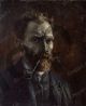 Self-portrait with pipe - Van Gogh Vincent