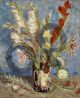 Vase with garden gladioli and China asters - Van Gogh Vincent