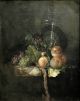Willem van Aelst, Uva, pesche e bicchiere alto