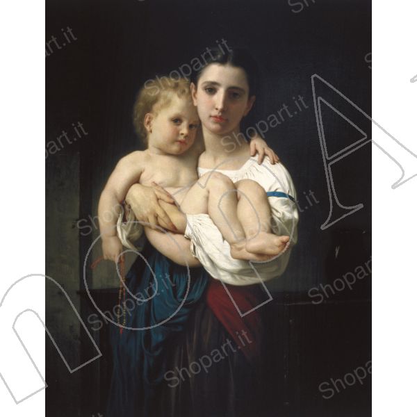 Bouguereau La sorella maggiore - Quadro Stampa su Tela, Poster, Pannello in  Legno