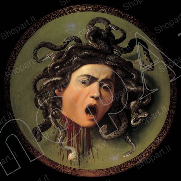 Poster 13 x 13 cm: Medusa di Michelangelo Merisi Caravaggio - Stampa Artistica Professionale Nuovo Poster Artistico 