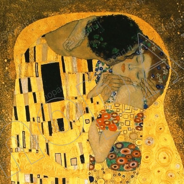 Klimt Il Bacio ( dettaglio 2 ) - Quadro Stampa su Tela, Poster, Tavola