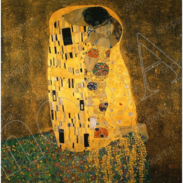 HANSHUIHONG Stampa su Tela Arte Gustav Klimt Lacrime Dorate e Bacio Dipinti su Tela Arte murale Stampate Quadri Famosi Dipinti Arte Classica Decor 70x70cmx1PCS Senza Cornice 