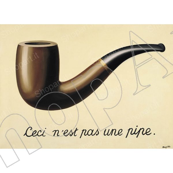 Magritte Ceci nest pas une pipe Quadro Stampa su Tela 50x70 vernice Pennellate 