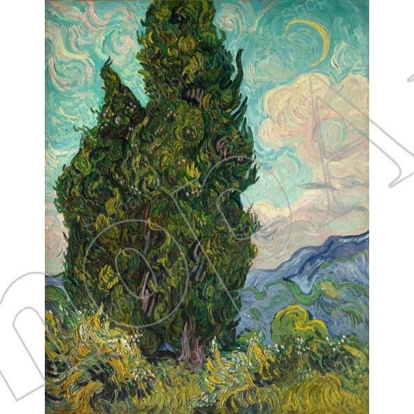 Van Gogh - Cipressi - Quadro Stampa su Tela, Poster, Tavola