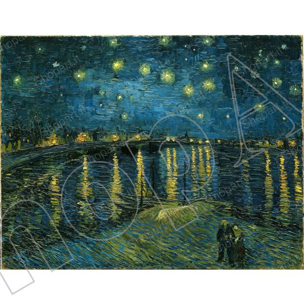 Van Gogh - Notte stellata sul Rodano - Quadro Stampa su Tela, Poster, Tavola