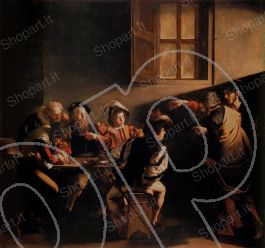 Caravaggio vocazione di san Matteo quadro stampa tela dipinto telaio arredo casa 