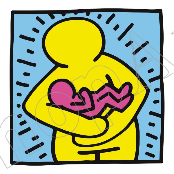 Keith Haring Maternità Stampa su tela Canvas effetto Quadro Idea Regalo 